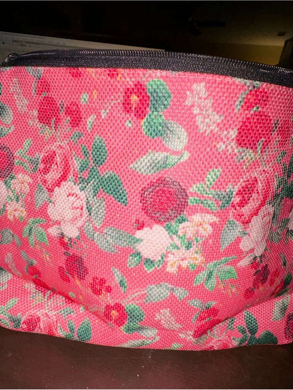 Coral Floral Clutch Bag